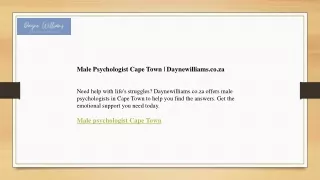 Male Psychologist Cape Town  Daynewilliams.co.za
