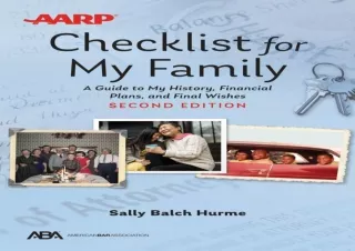 PDF DOWNLOAD ABA/AARP Checklist for My Family: A Guide to My History, Financial