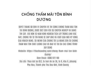 Chống Thấm Mái Tôn Bình Dương