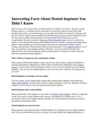 Interesting Facts About Dental Implants You Didn’t Know