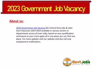 2023 Government Job Vacancy