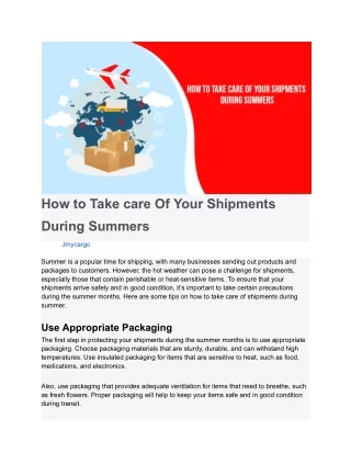 how to take care of your shipments