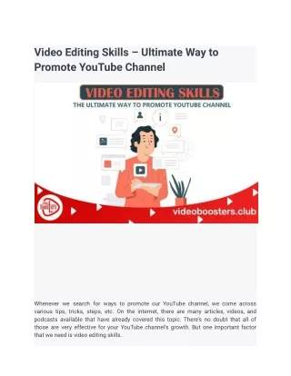 video editing skills ultimate way to promote