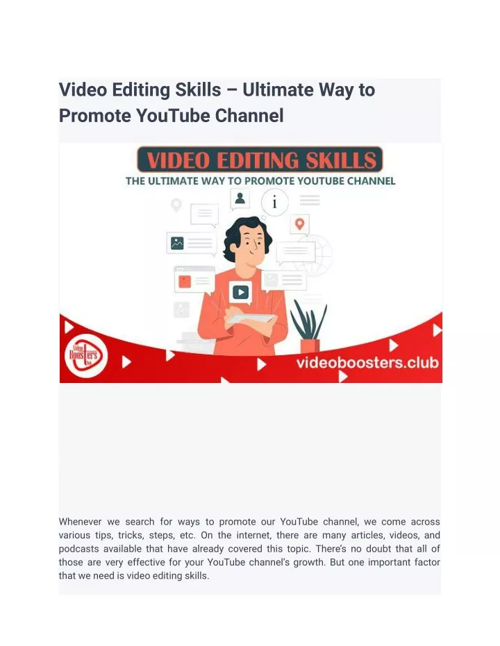 video editing skills ultimate way to promote