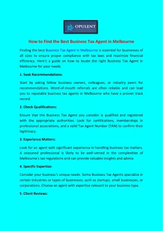 how to find the best business tax agent