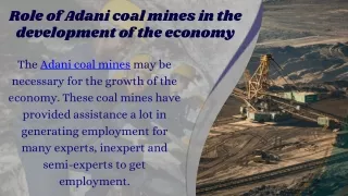 Role of Adani coal mines in the development of the economy