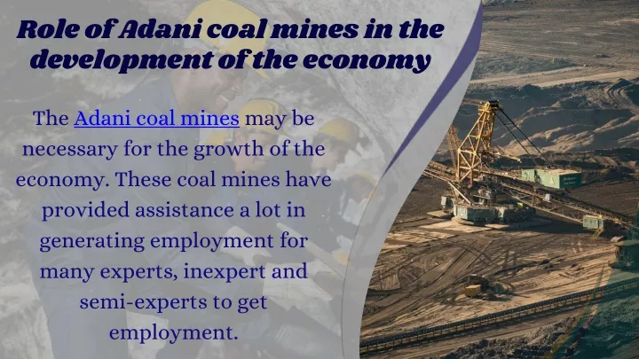 role of adani coal mines in the development
