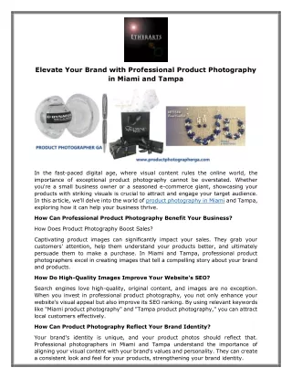 Elevate Your Brand with Professional Product Photography in Miami and Tampa