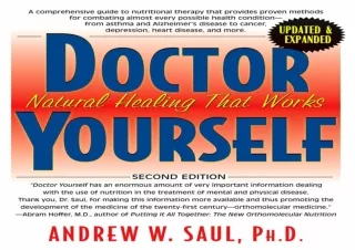 DOWNLOAD PDF Doctor Yourself: Natural Healing That Works