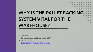Why Is The Pallet Racking System Vital For The warehouse