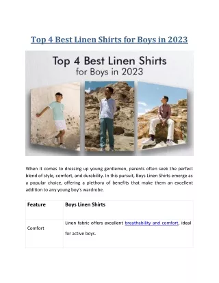 Top 4 Best Linen Shirts for Boys in 2023