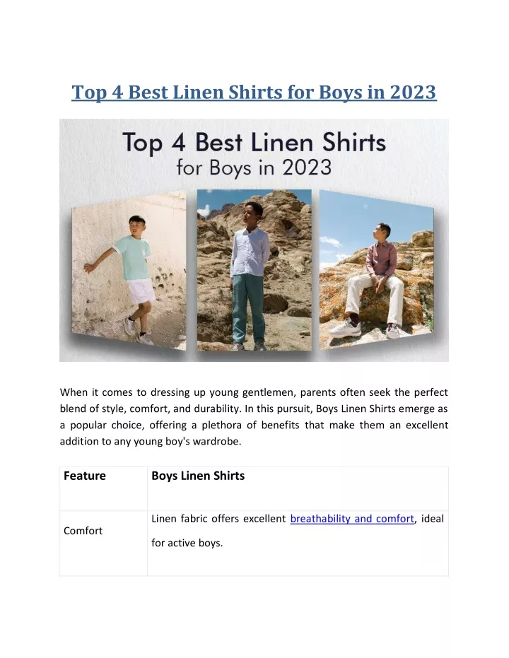 top 4 best linen shirts for boys in 2023