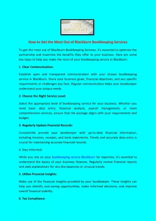 how to get the most out of blackburn bookkeeping