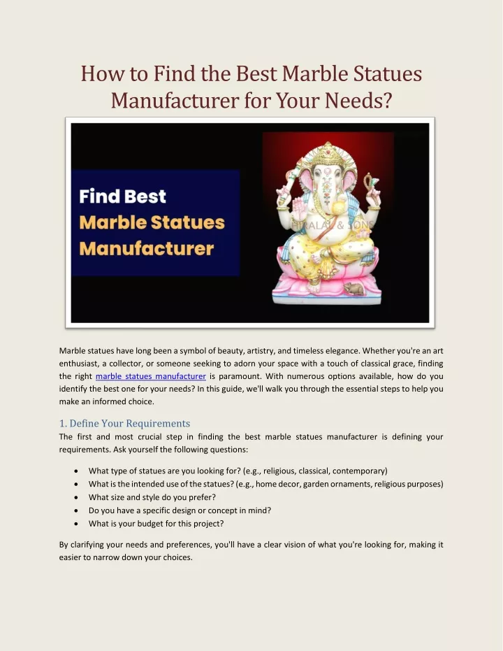 how to find the best marble statues manufacturer