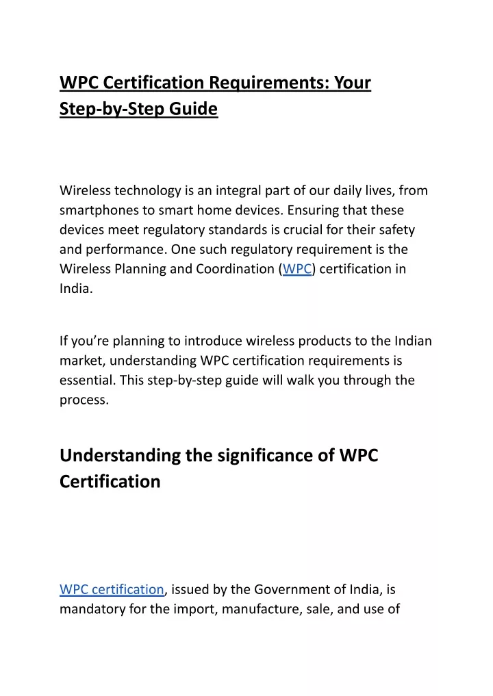 wpc certification requirements your step by step