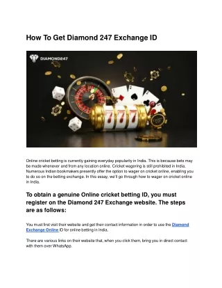 How To Get Diamond 247 Exchange ID