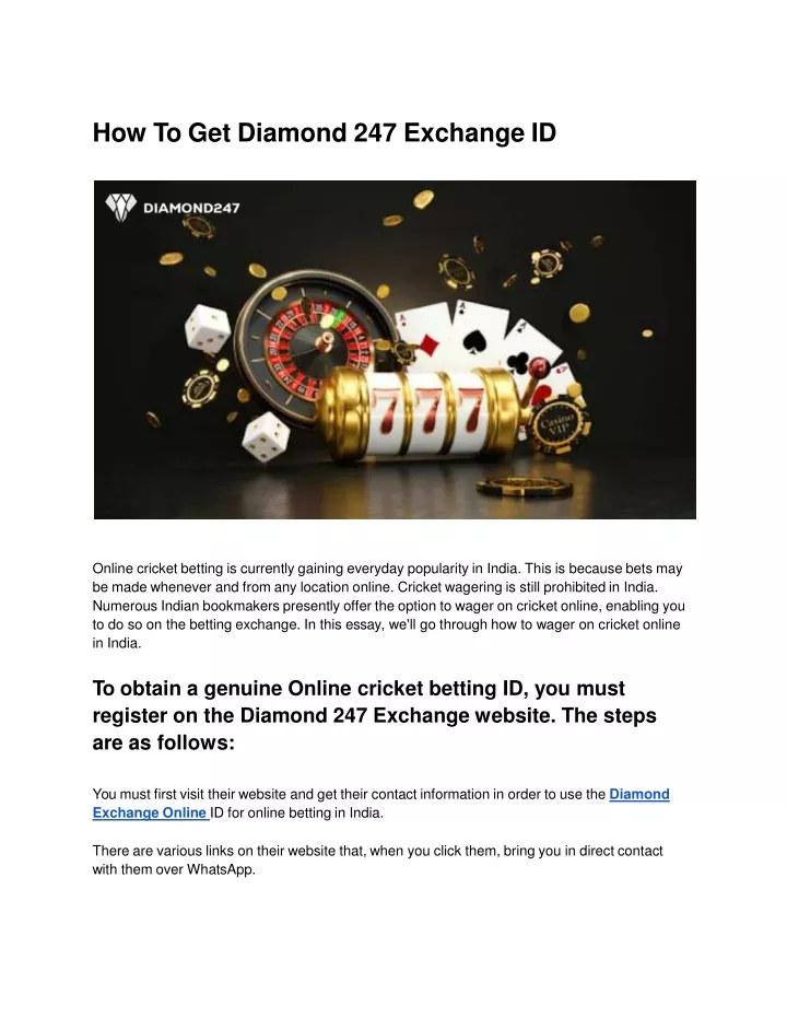 how to get diamond 247 exchange id