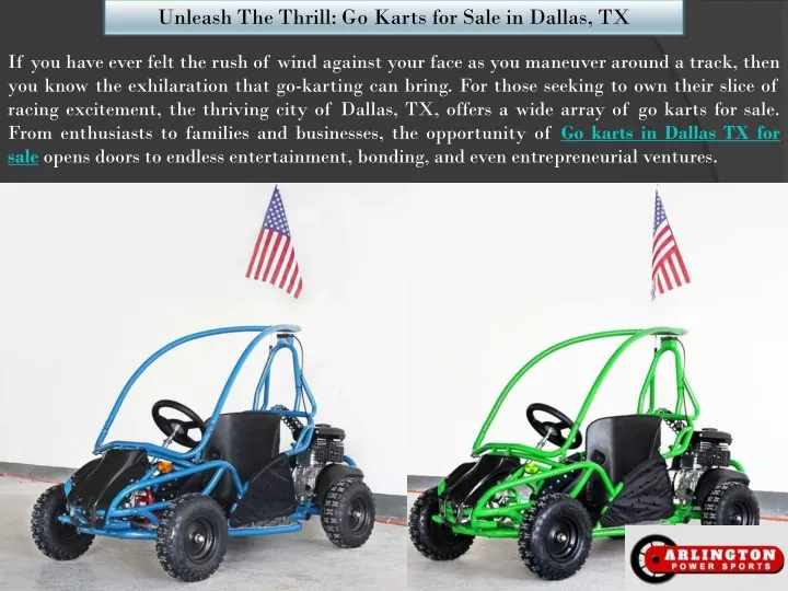 unleash the thrill go karts for sale in dallas tx