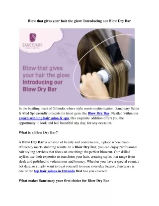 Introducing our Blow Dry Bar