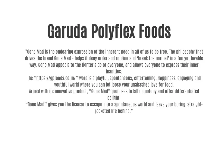 garuda polyflex foods