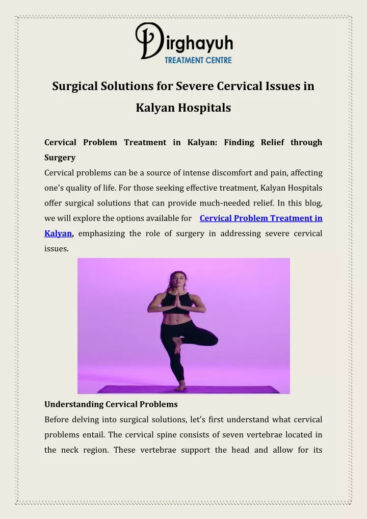 surgical solutions for severe cervical issues in