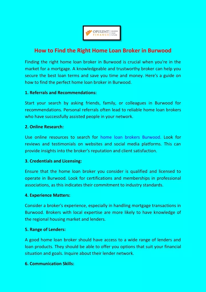 how to find the right home loan broker in burwood