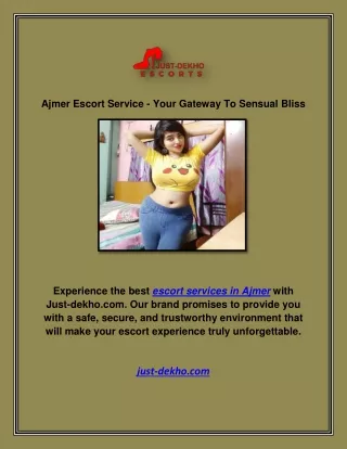 Ajmer Escort Service - Your Gateway To Sensual Bliss