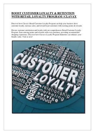 Retail Customer Loyalty Program Points & Reward