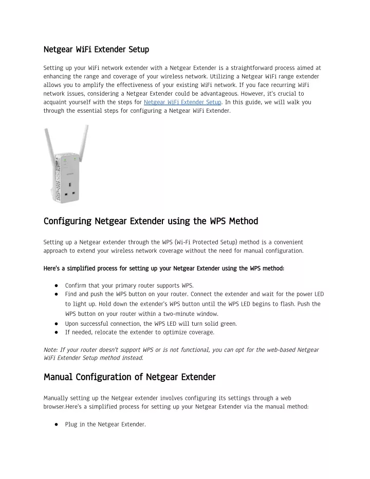 netgear wifi extender setup