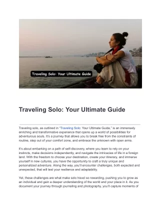 Traveling-Solo-Your-Ultimate-Guide