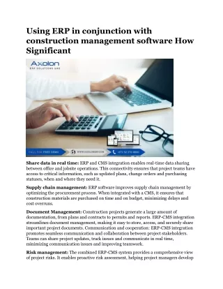 using erp in conjunction with construction