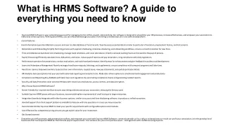 What is HRMS Software