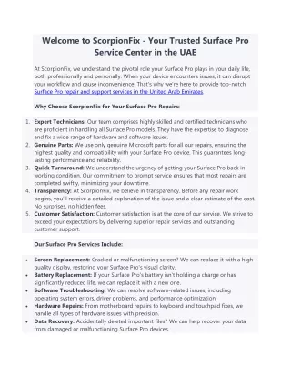 Surface pro service center UAE