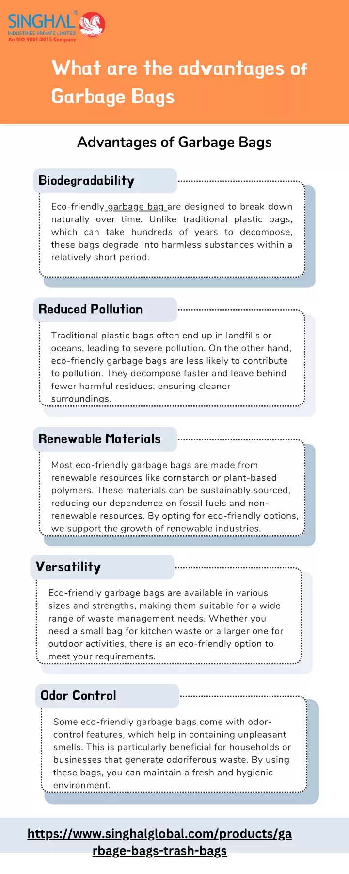 what are the advantages of garbage bags