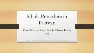 Khula Procedure in Pakistan - Khula Pakistani Law For Females