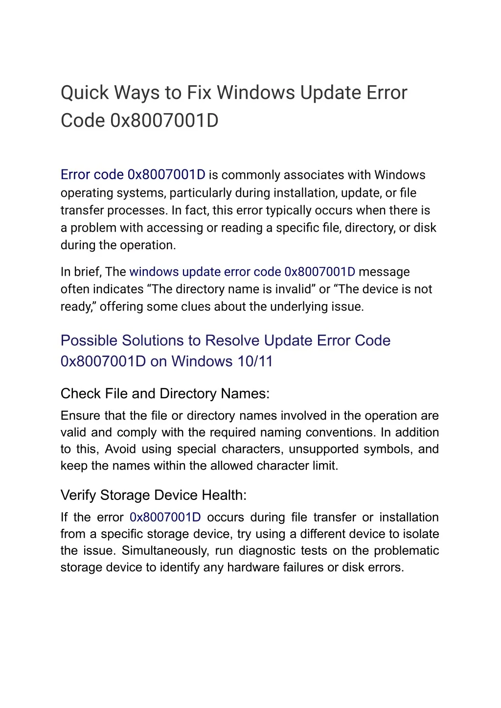 PPT - Quick Ways to Fix Windows Update Error Code 0x8007001D PowerPoint ...