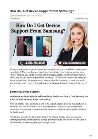 how do i get device support from samsung
