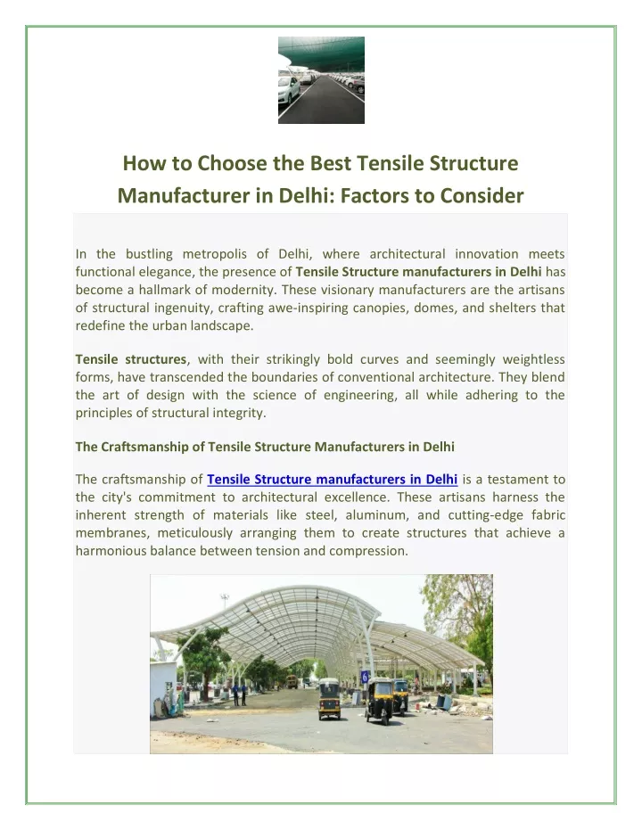 how to choose the best tensile structure