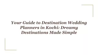 Kochi Calling: The Ultimate Guide to Wedding Planners