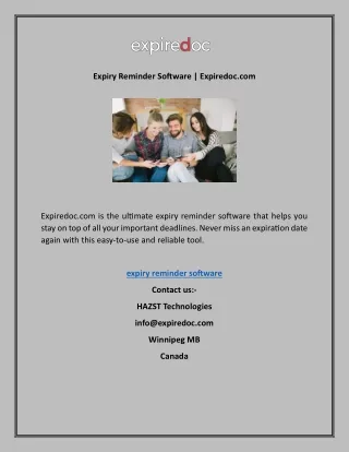 Expiry Reminder Software | Expiredoc.com