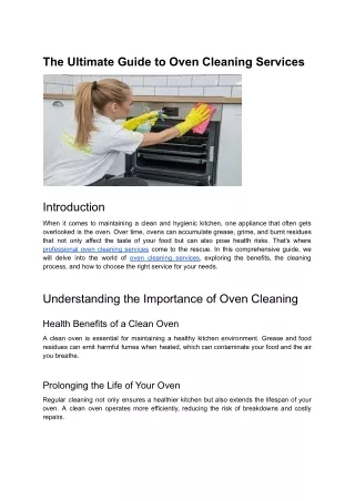 Oven Cleaning Service