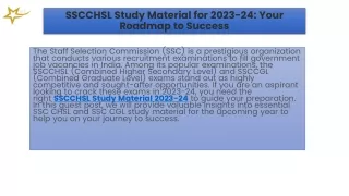 SSCCHSL Study Material for 2023-24