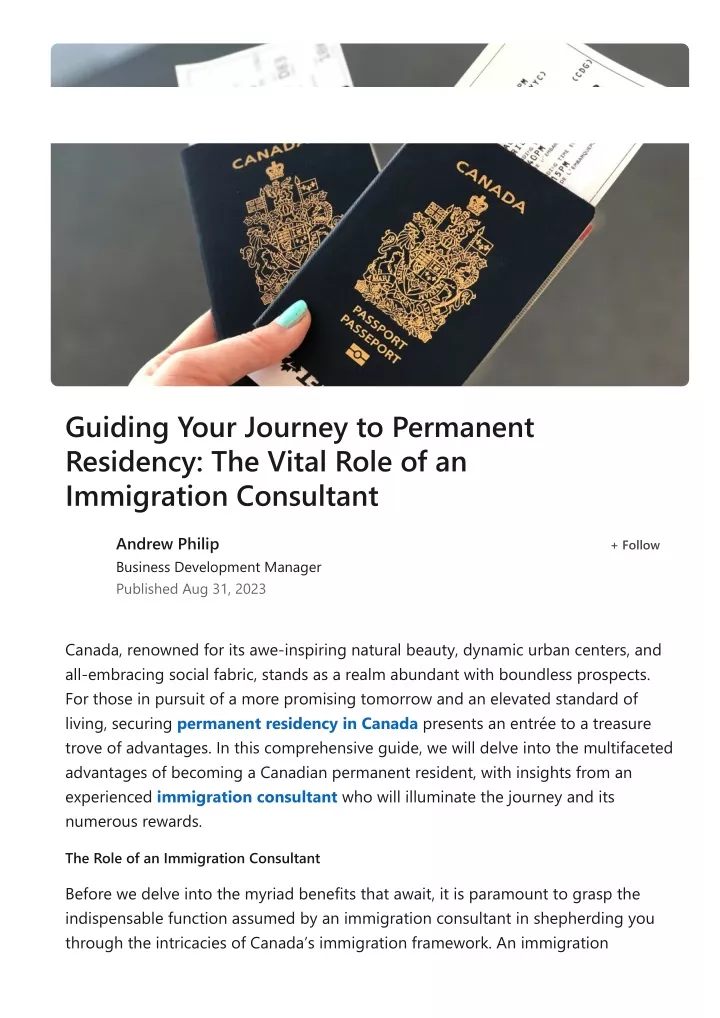 guiding your journey to permanent residency