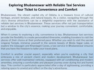 exploring bhubaneswar with reliable taxi services