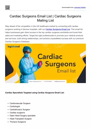 Cardiac Surgeons Email List | Cardiac Surgeons Mailing List