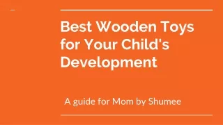 Shumee Wooden Toys for Child's Development