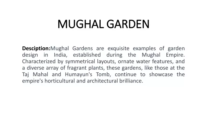 mughal garden