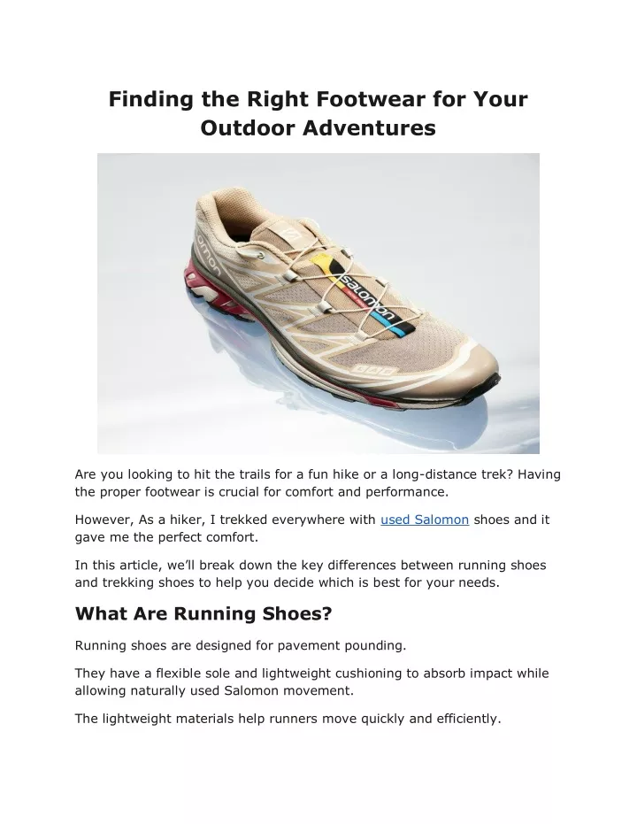 finding the right footwear for your outdoor