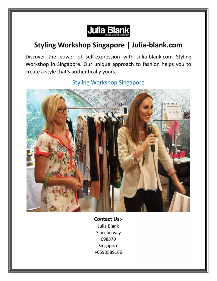 styling workshop singapore julia blank com