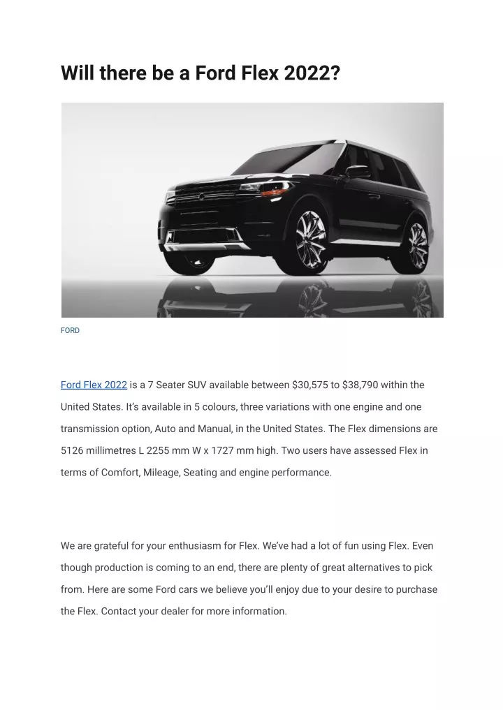 will there be a ford flex 2022